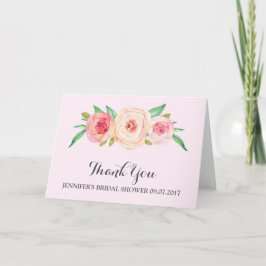 Cartão De Agradecimento Cora o obrigado cor-de-rosa do chá de panela você