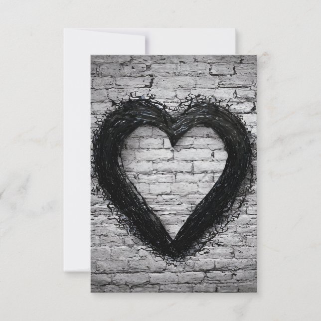 Cartão De Agradecimento Coração à esquerda, n.o 02 (Frente)