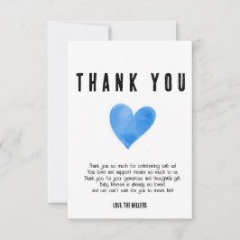 Cartão De Agradecimento Coração Azul