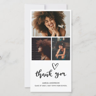 Cartão De Agradecimento Coração Bonita Obrigado Script Foto Do Formando