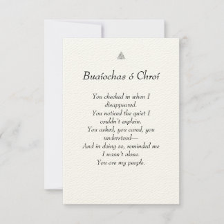 Cartão De Agradecimento Coração Celta/Irlandês sentiu obrigado de você