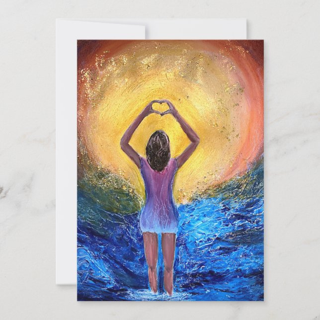 Cartão De Agradecimento Coração da Mão (Frente)