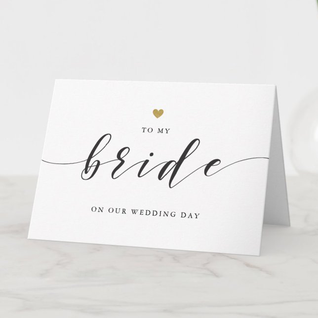 Cartão De Agradecimento Coração Dourado moderno para a minha noiva no Dia  (Criador carregado)