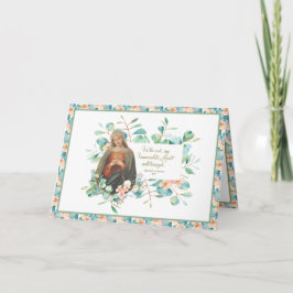 Cartão De Agradecimento Coração Imaculado Religioso de Mary Eucalyptus