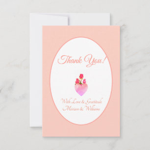 Cartão De Agradecimento Coração Rosa Obrigado