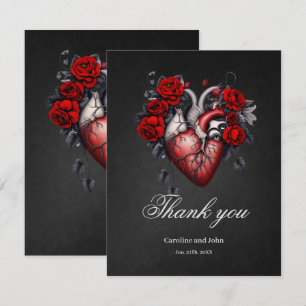 Cartão De Agradecimento Coração vitoriano gótico maravilhoso