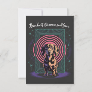 Cartão De Agradecimento Corações Corajosos de Dachshund Freqüentemente Vêm