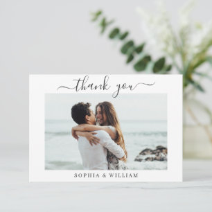 Cartão De Agradecimento Corações de Casamento Simplesmente Elegantes Foto 