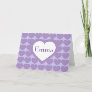 Cartão De Agradecimento Corações de Lavanda - Personalizado