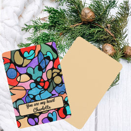 CARTÃO DE AGRADECIMENTO CORAÇÕES NEUROGRÁFICAS CORES DIGITAIS