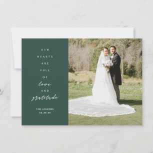 Cartão De Agradecimento Corações são Cheio Dois Casamento Verde Fotogr