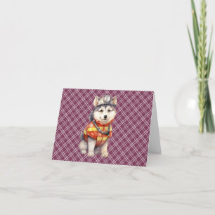 Cartão De Agradecimento Corajoso Bombeiro Siberian Husky Dog Honrando