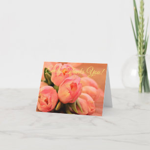 Cartão de Agradecimento Coral Tulips Personalizado