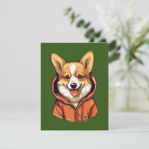Cartão De Agradecimento Corgi Engraçado Vestindo Moletom