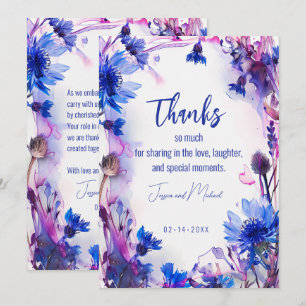 Cartão De Agradecimento 💍 Cornflower e Lavanda Bliss