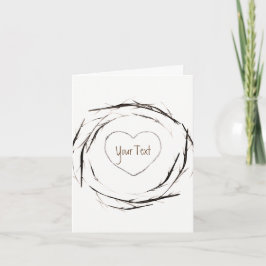 Cartão De Agradecimento Coroa de Galhos Gravetos Ramos Rústicos Obrigado