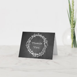 Cartão De Agradecimento Coroa de Quadro de Giz Casamento Obrigado