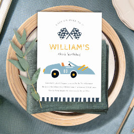 Cartão De Agradecimento Corrida Sobre Carro Em Corrida A Qualquer Idade Co