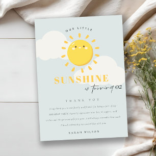 Cartão De Agradecimento Corta Nosso Pequeno Azul Sol A Qualquer Hora De An