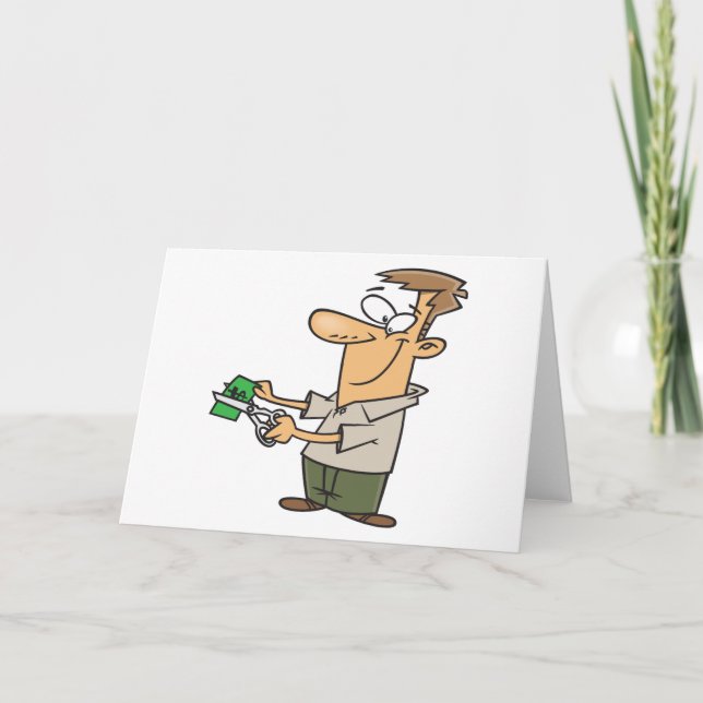 Cartão De Agradecimento Cortando Dinheiro (Frente)