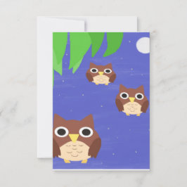 Cartão De Agradecimento coruja pintando arte