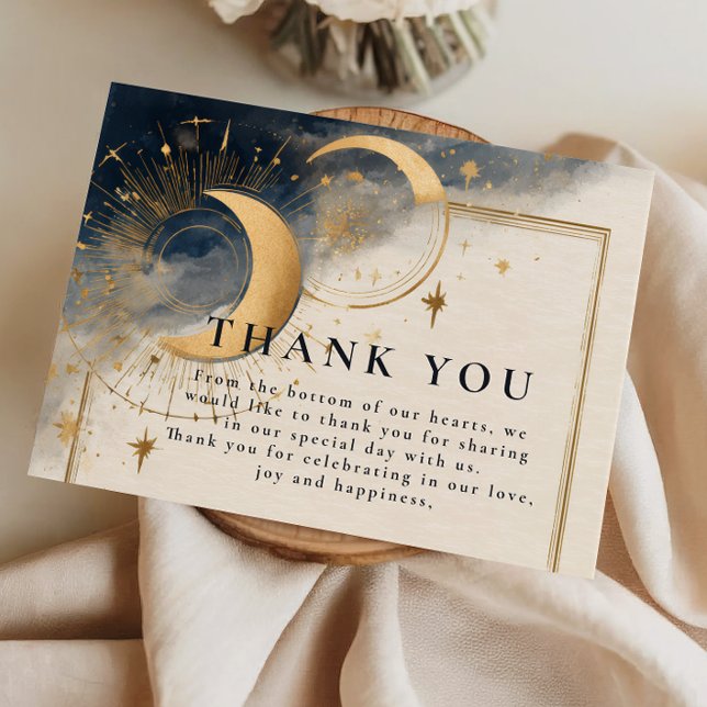 Cartão De Agradecimento Cosmic Night Wedding (Criador carregado)