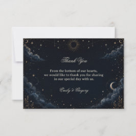 Cartão De Agradecimento Cósmico Vintage Celestial