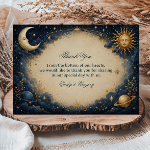 Cartão De Agradecimento Cósmico Vintage Celestial