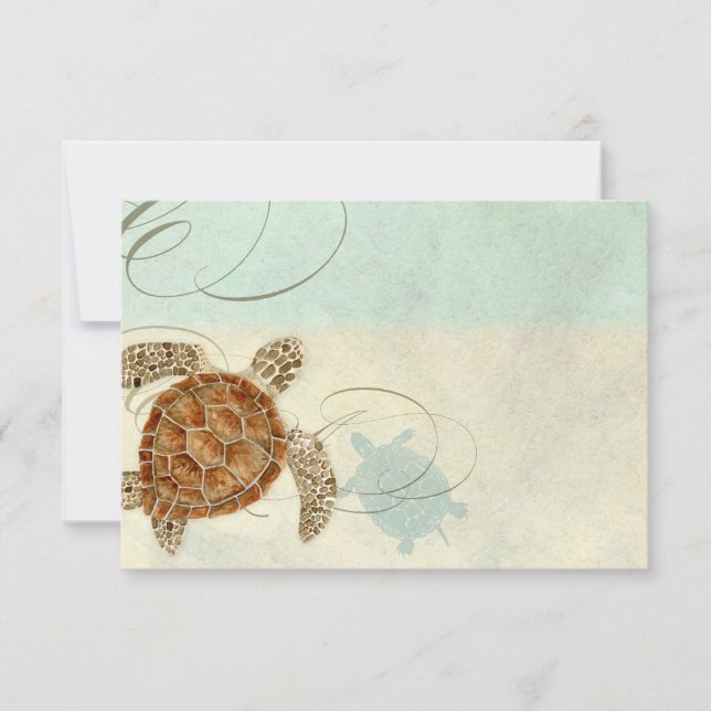 Cartão De Agradecimento Costeira de Tartaruga Marítima Praia Aquarela Ocea (Frente)