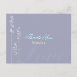 Cartão De Agradecimento :: costume: Hollyhock & obrigado bilíngüe do