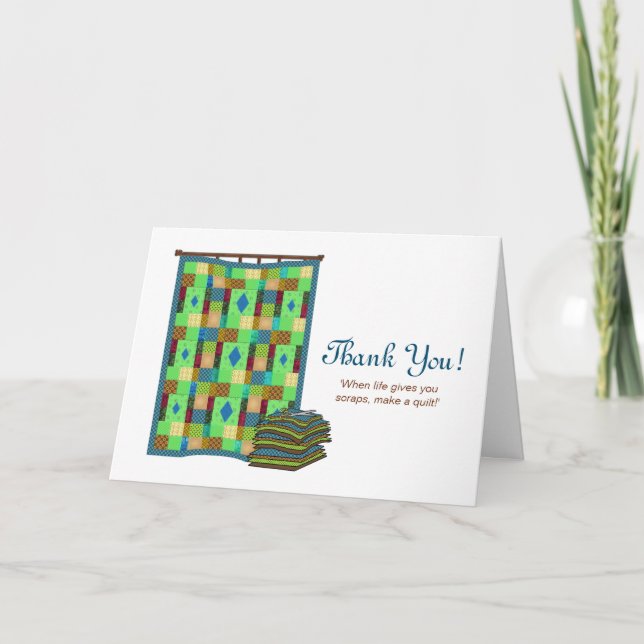 CARTÃO DE AGRADECIMENTO COTAÇÃO DE QULIAGEM NO NOTECARD - MELODIA DE QUILT (Frente)