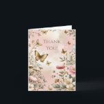 Cartão De Agradecimento Cottage Core Baby Shower Thank You Note<br><div class="desc">A sweet thank you note that you can personalize for a girl's cottage core,  floral,  butterflies and vintage mushroom baby shower. Let guests know how much you appreciate their love,  support and gifts with this sweet thank you card.</div>