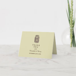 Cartão De Agradecimento Country Burlap Mason Jar Wedding Obrigado