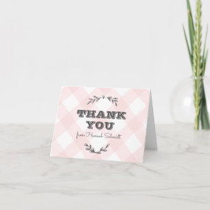 Cartão De Agradecimento Country Gingham Thank You