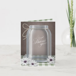 Cartão De Agradecimento Country Mason Jar Daisy Green - Obrigado