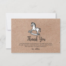 Cartão De Agradecimento Country Rocking Horse Baby Shower Thank You Card 