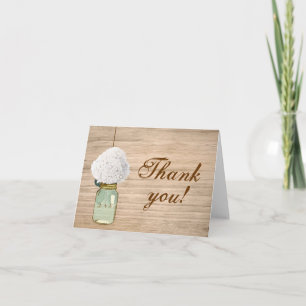 Cartão De Agradecimento Country Rustic Mason Jar Hydrangea Thank You