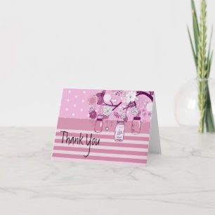 Cartão De Agradecimento Country Rustic Purple Mason Jar Thank You Card
