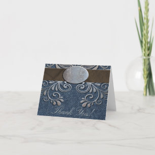 Cartão De Agradecimento Country Western Denim Thank You Note Card