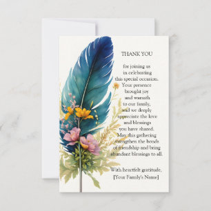 Cartão De Agradecimento Couro E Flor