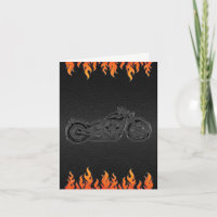 Couro Preto Chamas Laranjas Moto Obrigado
