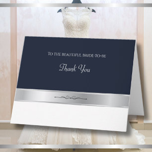 Cartão De Agradecimento Couture Midnight Blue Bridal Boutique Obrigado
