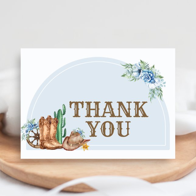 Cartão De Agradecimento Cowboy Baby Shower (A Little Cowboy Baby Shower Thank You Card)