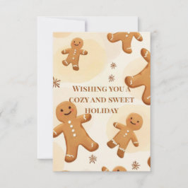 Cartão De Agradecimento Cozy & Sweet Gingerbread Holiday Greeting Card