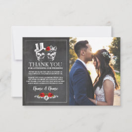 Cartão De Agradecimento Crânios Halloween Obrigado Casamento Giz Foto
