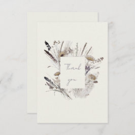 Cartão De Agradecimento Cream Boho Wildlflower Chá de fraldas Obrigado