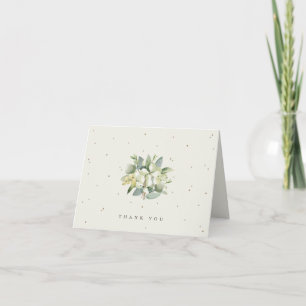 Cartão De Agradecimento Cream Snowberry+Eucalyptus Nota Nupcial