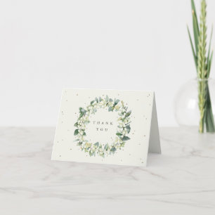 Cartão De Agradecimento Cream Snowberry+Eucalyptus Wreath