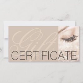 Cartão De Agradecimento Creme de Certificado de Presente de Lashes Longos