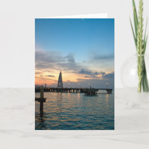Cartão De Agradecimento Crescent-Moon-Over-Key-West-Dock